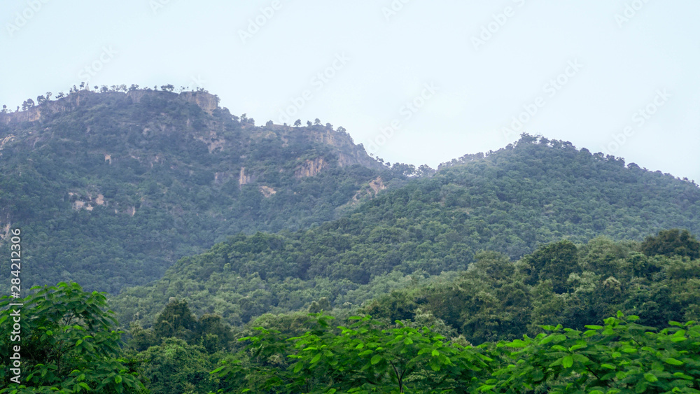 Indian mountain ranges in rainy weather in Maharashtra, a unique tourist attraction