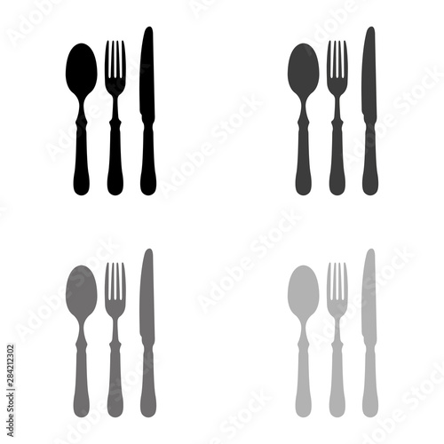 .fork spoon knife - black vector icon
