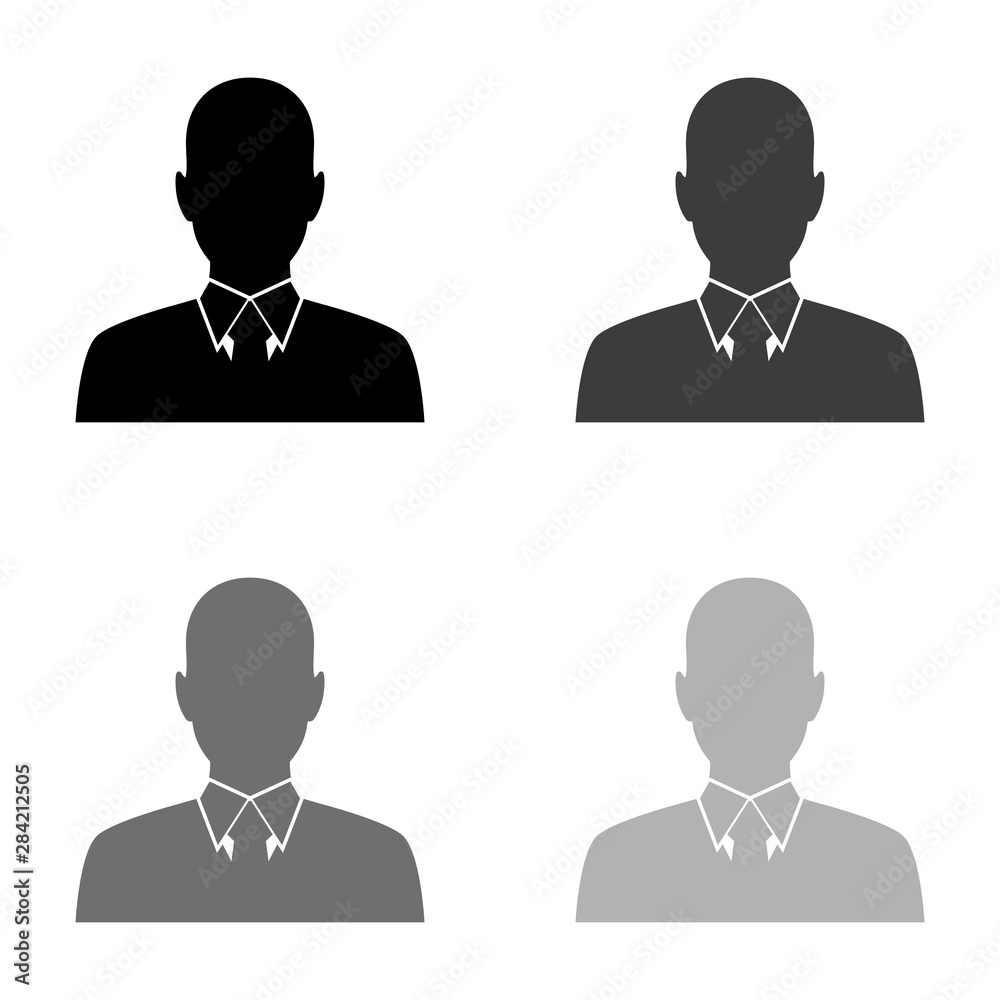 .Business man avatar profile - black vector icon .Business man avatar profile - black vector icon