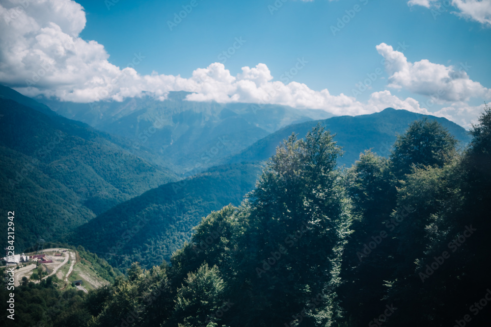 summer high in the mountains clouds forest