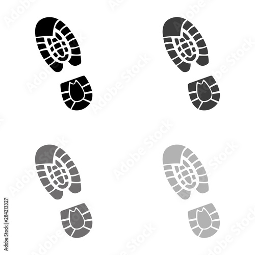 .Shoe print - black vector icon