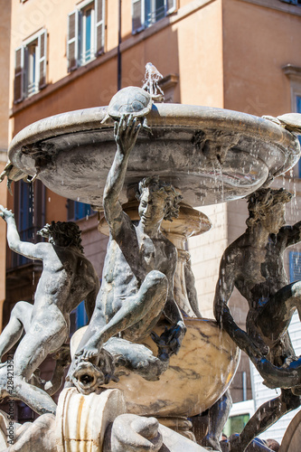 The Turtle Fountain located in Piazza Mattei built in 1588 by the architect Giacomo della Porta photo