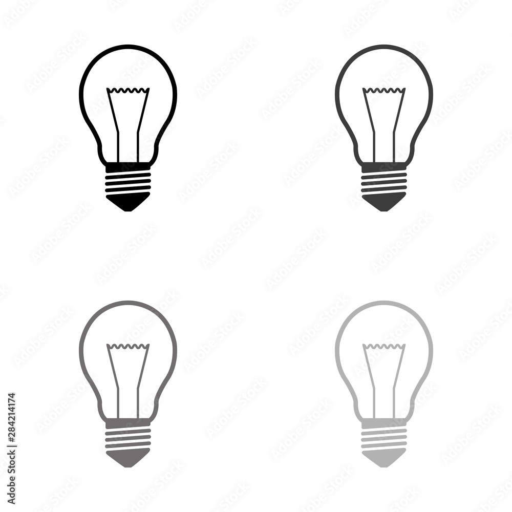 .Light bulb - black vector icon .Light bulb - black vector icon