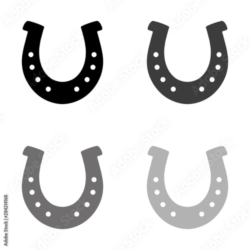 .silhouette lucky horseshoe - black vector icon