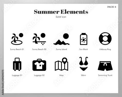 Summer holiday elements Solid pack