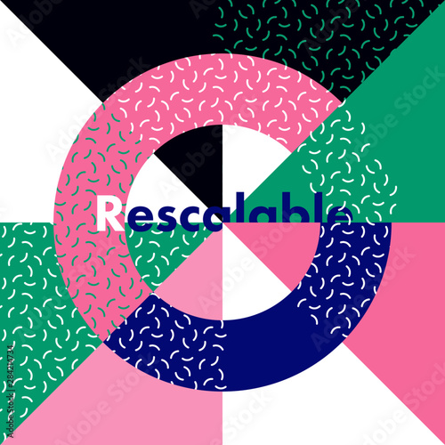 Retro Memphis Abstract Pattern Soft Colours Vector Artwork 