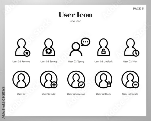 User icons Line pack