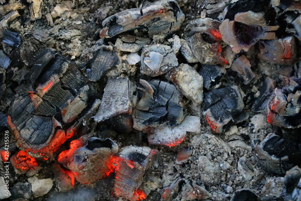 Decaying coals for cooking and a background. Decaying coals for cooking and a background.