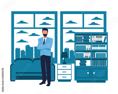 Executive businessman with arms crossed