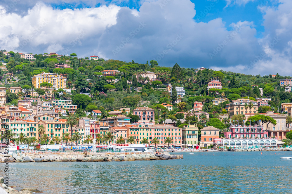 Santa Margherita Ligure on a sunny day seen from the port Santa Margherita Ligure on a sunny day seen from the port