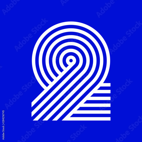2 Symbol Vector Retro Editable Simple Logo