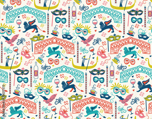 Venice pattern seamless design illustration