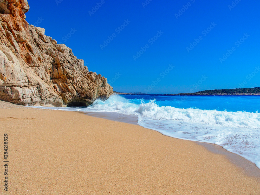 low angel view of Kaputas beach in Turkey low angel view of Kaputas beach in Turkey