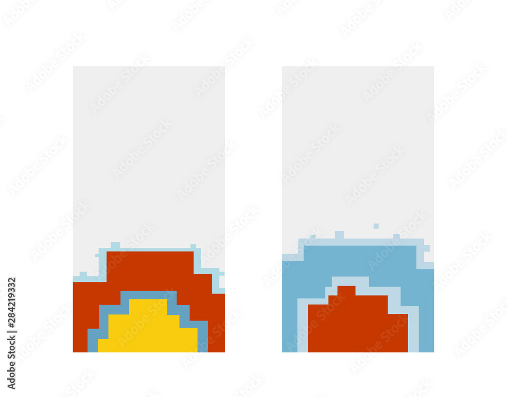 Set of vertical pixel art colorful flyers Set of vertical pixel art colorful flyers