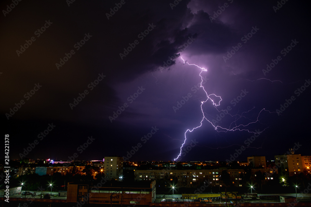 Night thunderstorm with lightning