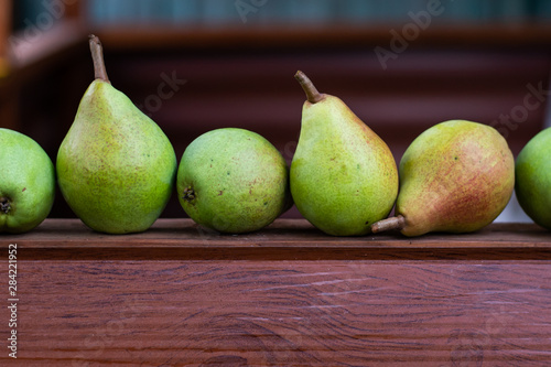 Ripe pears in the garden