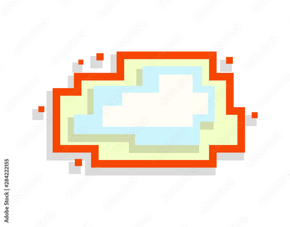 Vector pixel speech bubble. Message box with space for text. Vector pixel speech bubble. Message box with space for text.