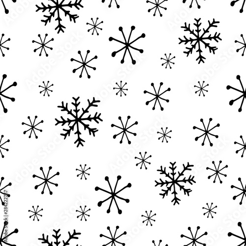 Cute snowflakes pattern in modern scandinavian style in vector. Absctract nordic geometric design for winter decoration interior  print posters  greating card  bussines banner  wrapping.