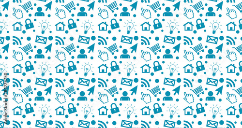 sfondo, pattern, icone, internet, comunicazione, vettoriale,