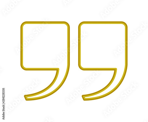 quotes gold  Icon,  golden vector