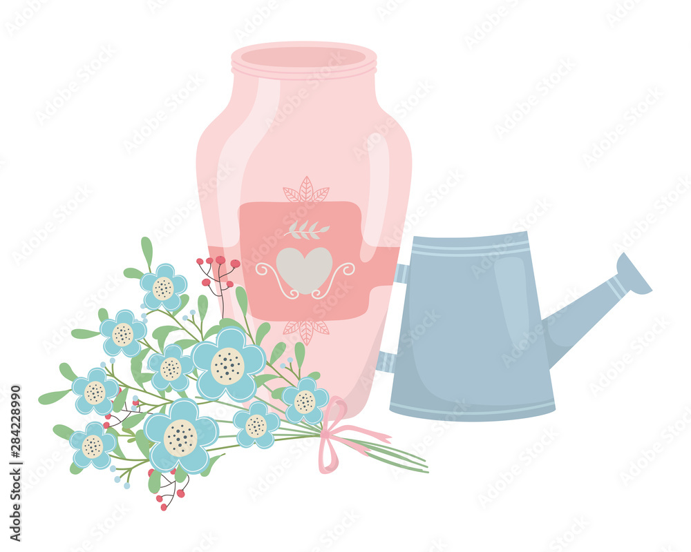 Isolated flowers and leaves vector design Isolated flowers and leaves vector design