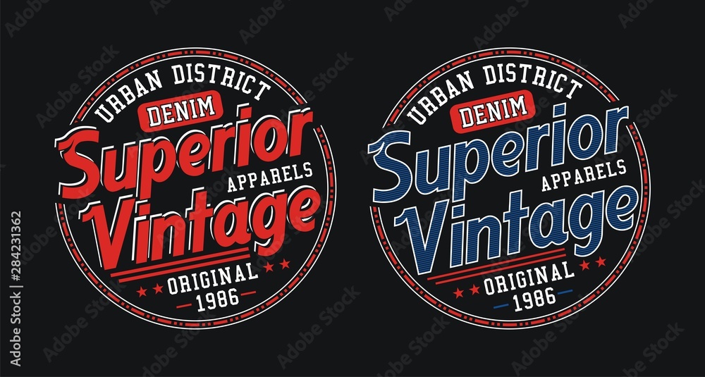 Superior Vintage label design, badges, Vector illustration.