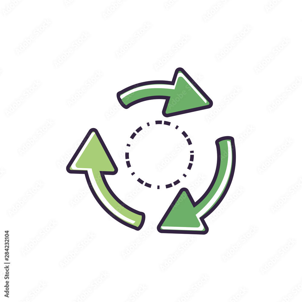 recycling arrows symbol isolated icon