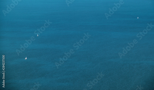 Top view of sailing boats