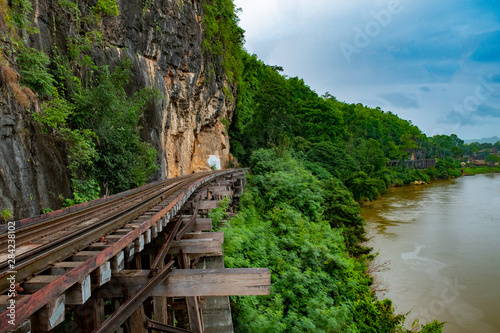 Famous place in Thailand (Death Railway near Tham-Kra-Sae station)