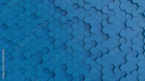 Hexagonal light blue background texture. 3d illustration, 3d rendering © Sono Creative