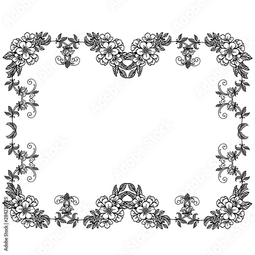 Various design of invitation card, with decor of flower frame. Vector