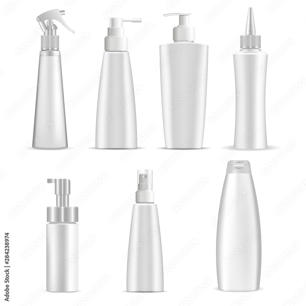 Cosmetic Bottles. White Plastic Package 3d Design. Vector Container blank for Lotion, Shampoo, Cream Beauty Care. Dispenser Pump, Spray Set. Realistic Spa Jar Isolated on Background. medical Bottle Cosmetic Bottles. White Plastic Package 3d Design. Vector Container blank for Lotion, Shampoo, Cream Beauty Care. Dispenser Pump, Spray Set. Realistic Spa Jar Isolated on Background. medical Bottle