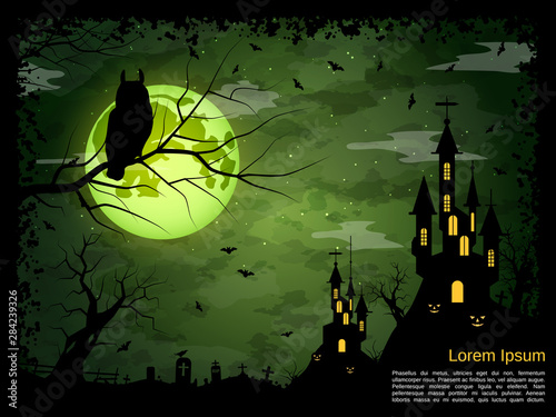 Halloween scary night vector background