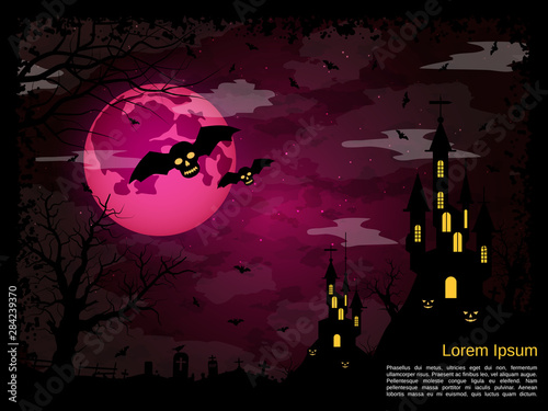 Halloween scary night vector background