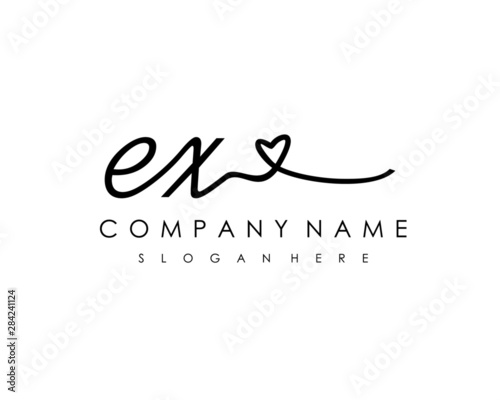 EX Initial handwriting logo vector