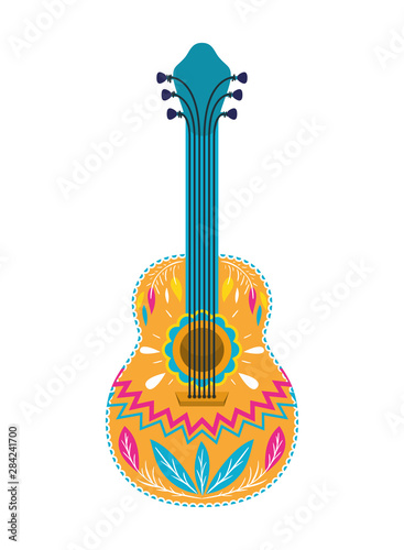 mexican guitar isolated icon
