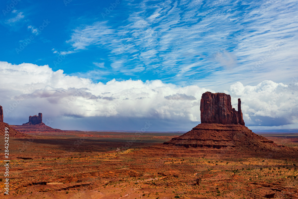 Beautiful clouds and shadows in monument valley Beautiful clouds and shadows in monument valley