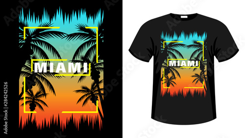 Miami print t-shirt.