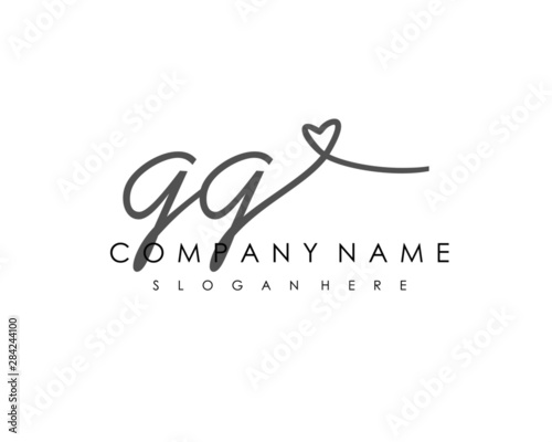 GG Initial handwriting logo vector