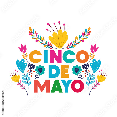 cinco de mayo label isolated icon
