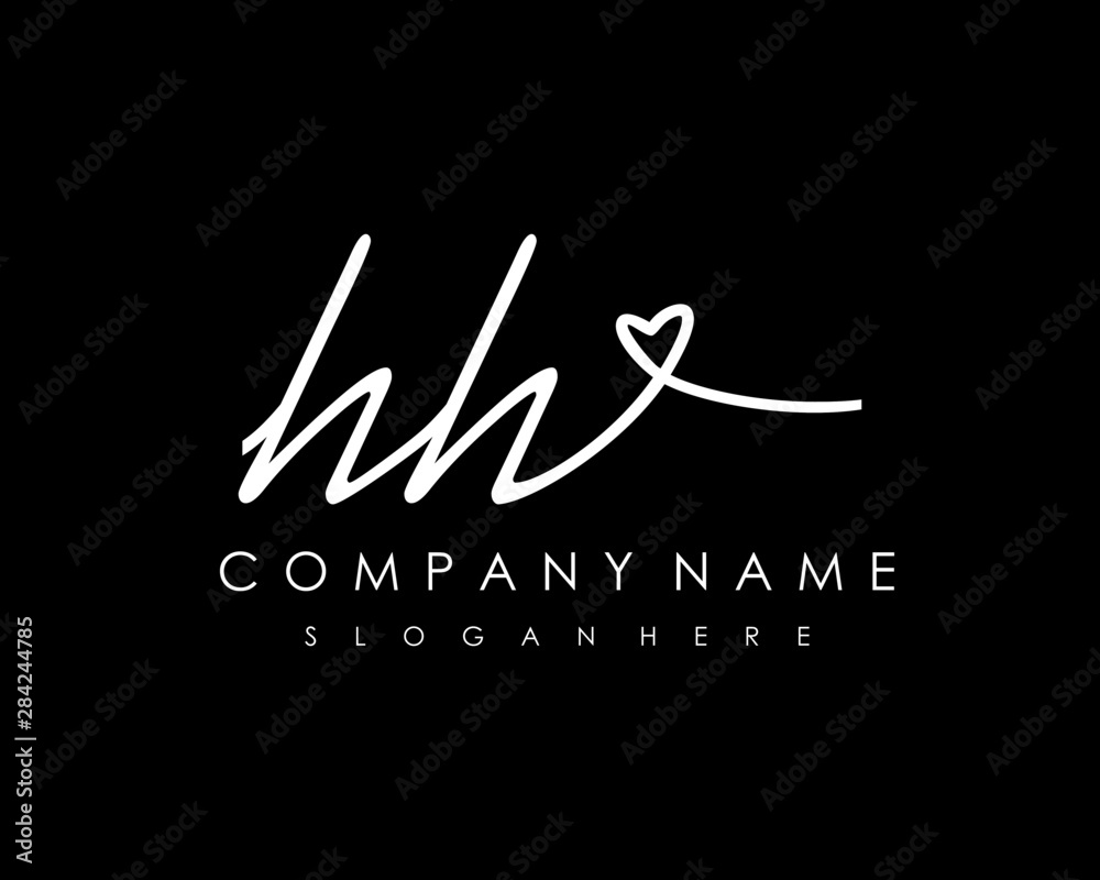 HHInitial handwriting logo vector HHInitial handwriting logo vector