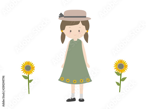 みなちゃん夏服ひまわりワンピース