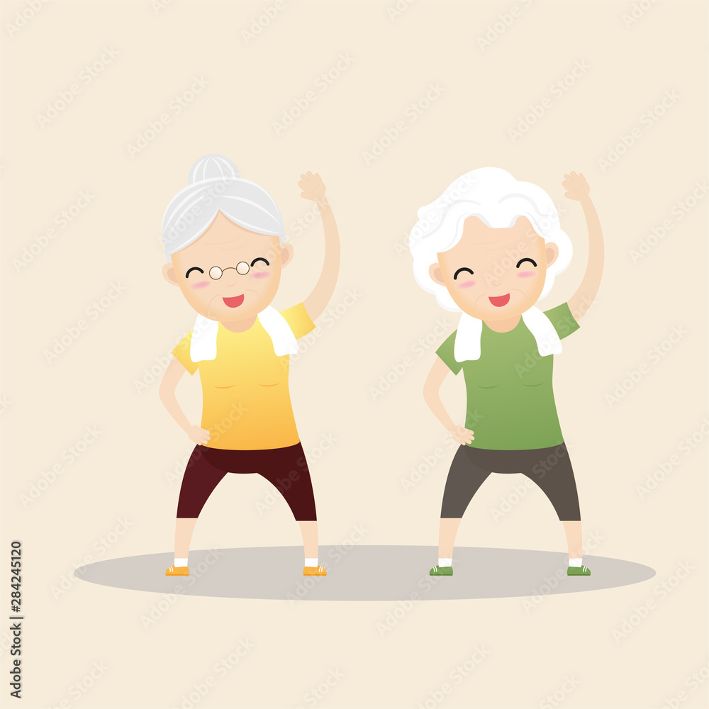 Elderly People Exercising Concept. Elderly People Exercising Concept.