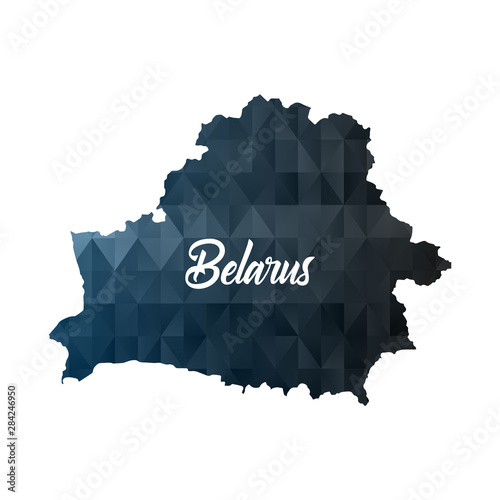 Wallpaper Mural Map of Belarus. Geometric polygon map