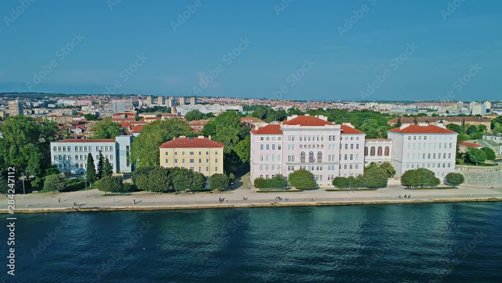 Aerial view of the university old building in Zadar, Croatia