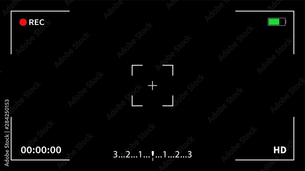 Camera viewfinder. Recording. Camera frame viewfinder screen of video