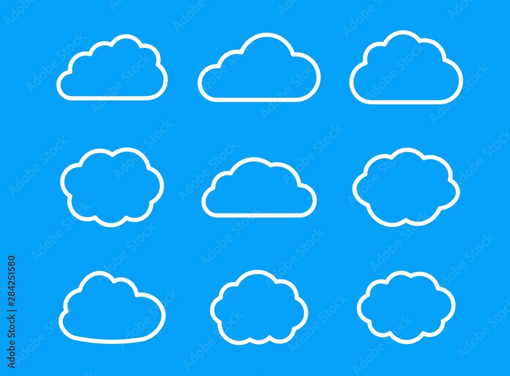 Cloud line icon. Vector flat symbol for web design, app, ui and logo. Storage solution element, databases, networking, cloud and meteorology concept. Cloud line icon. Vector flat symbol for web design, app, ui and logo. Storage solution element, databases, networking, cloud and meteorology concept.