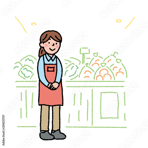 スーパーの店員 女性 イラスト Stock Vector Adobe Stock スーパーの店員 女性 イラスト Stock Vector Adobe Stock