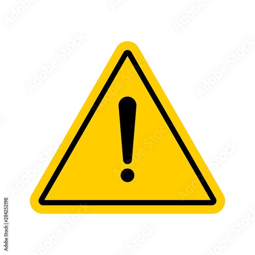 Vector hazard warning symbol. Warning icon, Sign of attention isolated on white background for use on web, typography, on the road, construction and more.