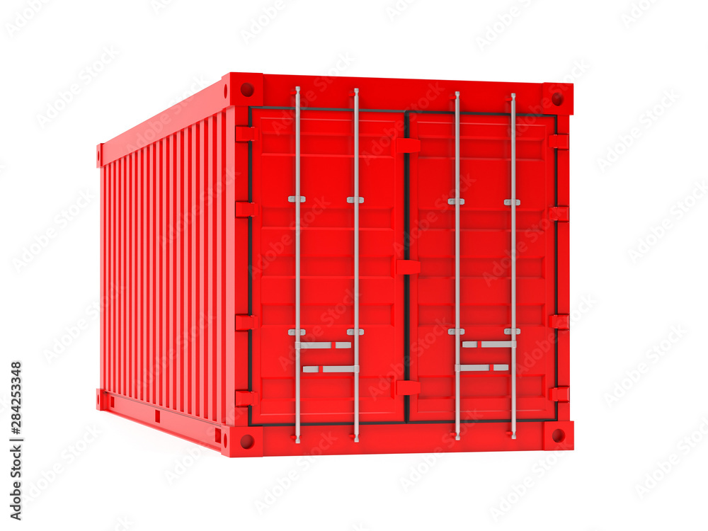 Shipping freight container. Red intermodal container Shipping freight container. Red intermodal container